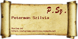 Peterman Szilvia névjegykártya