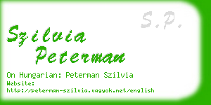 szilvia peterman business card